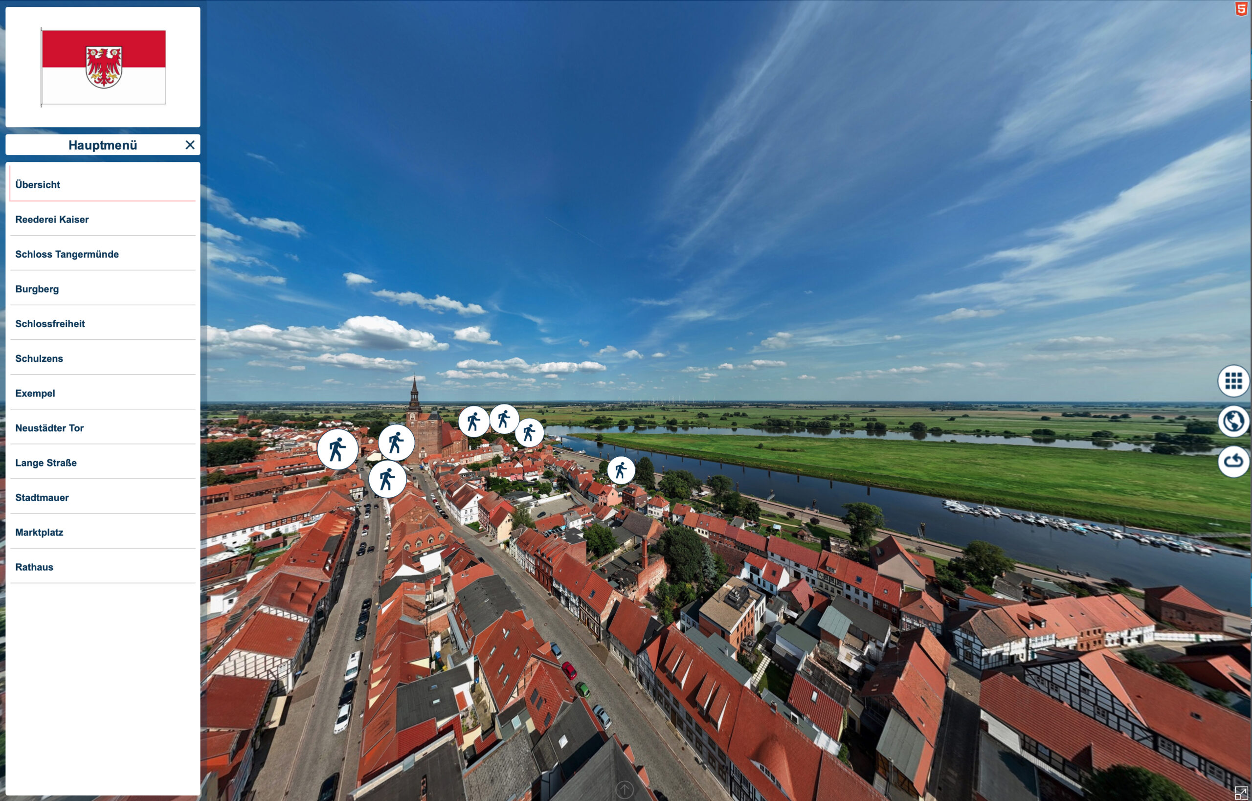 360-Grad-Panorama der Kaiserstadt Tangermünde
